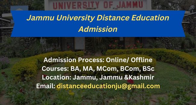 Jammu University Distance Education Admission 2026 | Courses