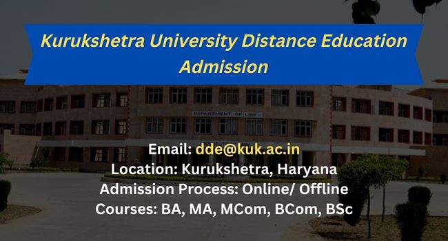 KUK DDE Distance Admission 2026 | Courses details, Application Process