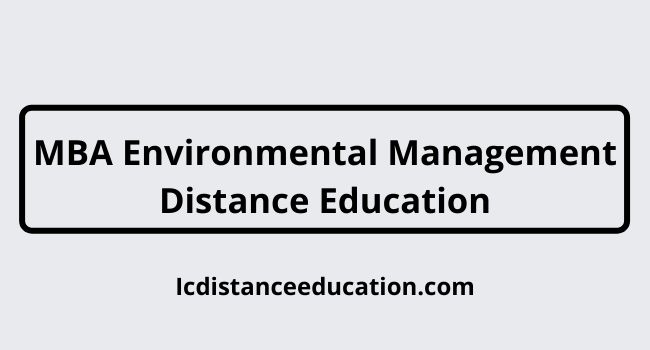MBA Environmental Management Distance Education