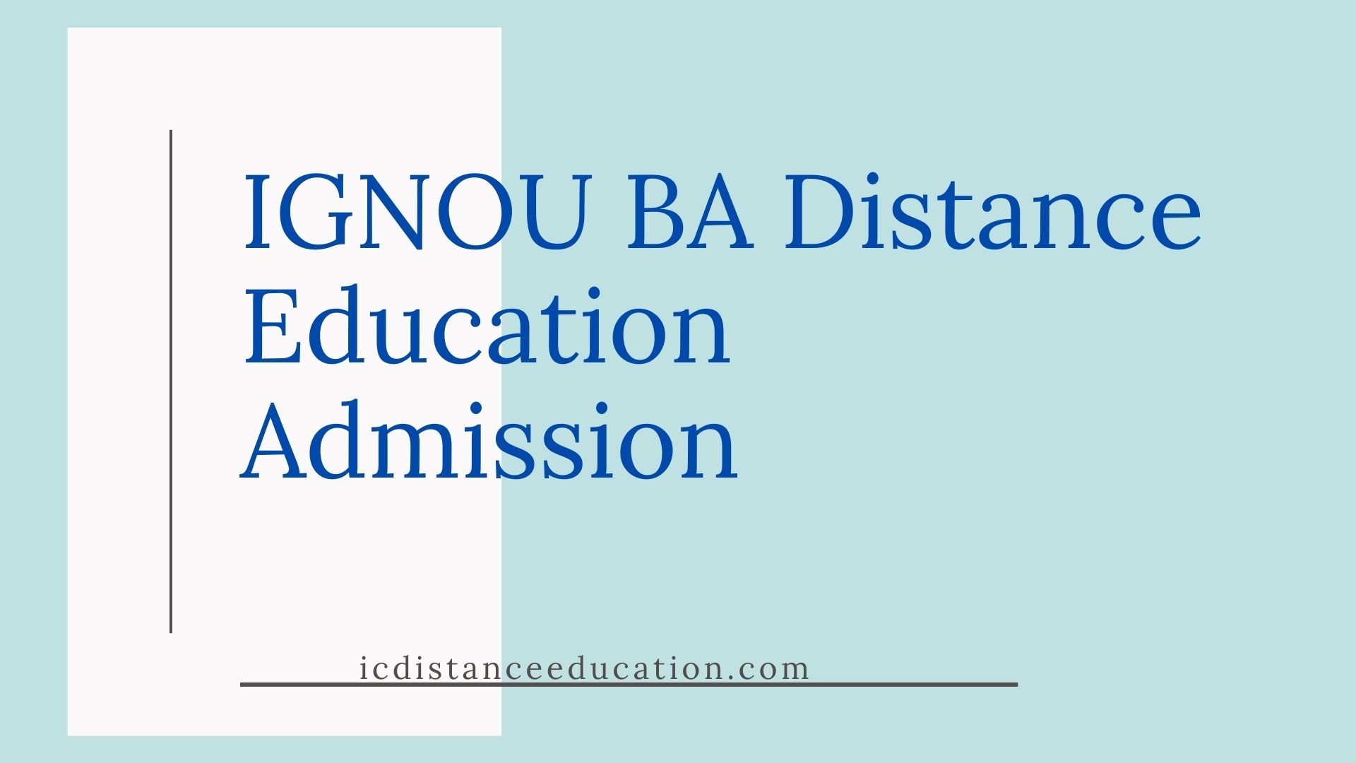 IGNOU BA Distance Education