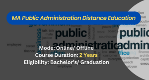 MA Public Administration Distance Education