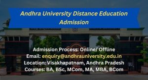 Andhra University Distance Education Admission 2024