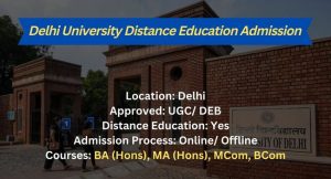 Delhi University Distance Education Admission