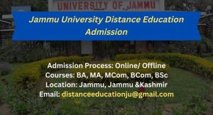 Jammu University Distance Education Admissions 2024