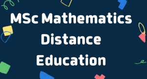 MSc Mathematics Distance Education