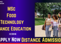 MSc Food Technology Distance Education Admission
